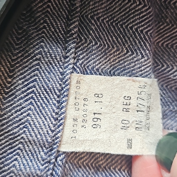 Vintage distressed denim mechanics coveralls sz. 40R utility work railroad - Picture 10 of 12